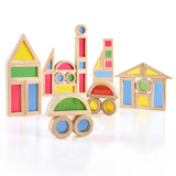 Junior Rainbow Blocks set 40 piese, Guidecraft - Publisol.ro