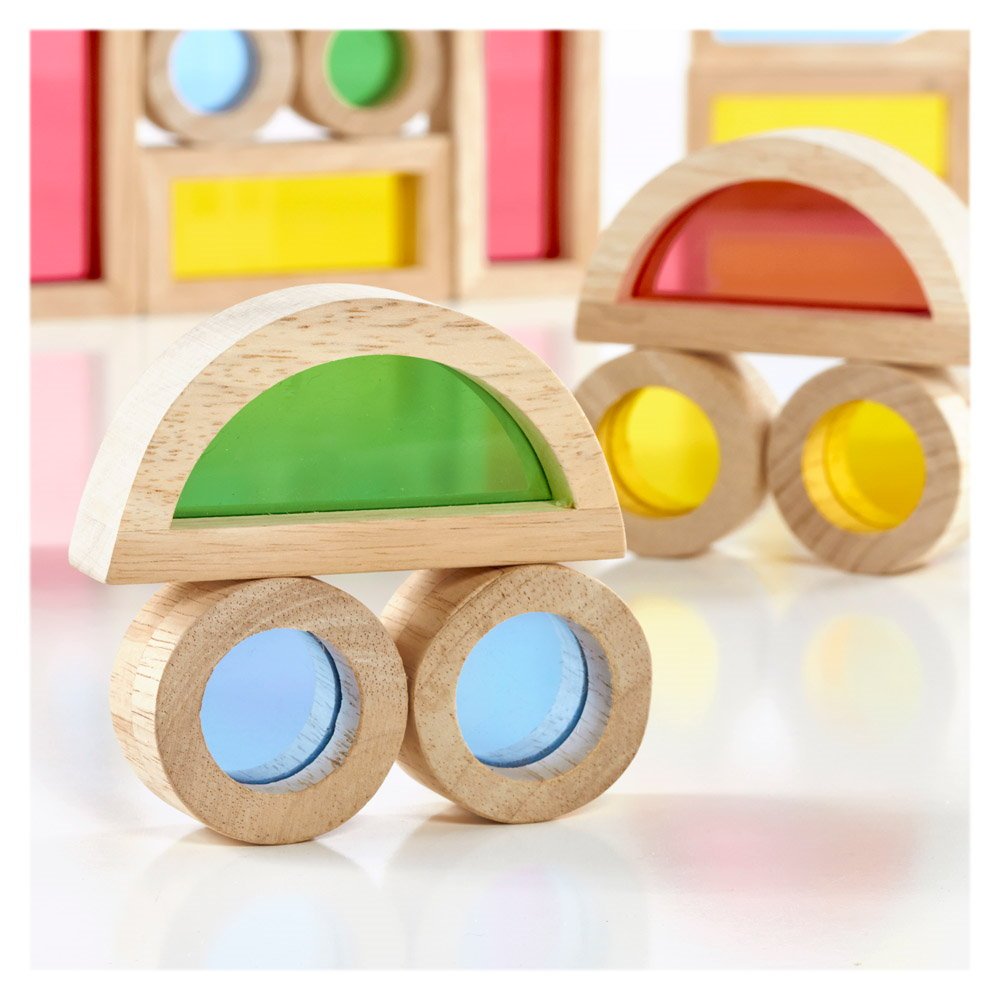 Junior Rainbow Blocks set 40 piese, Guidecraft - Publisol.ro