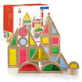 Junior Rainbow Blocks set 40 piese, Guidecraft - Publisol.ro