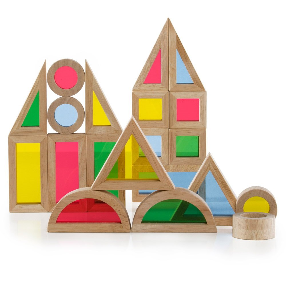 Junior Rainbow Blocks set 40 piese, Guidecraft - Publisol.ro