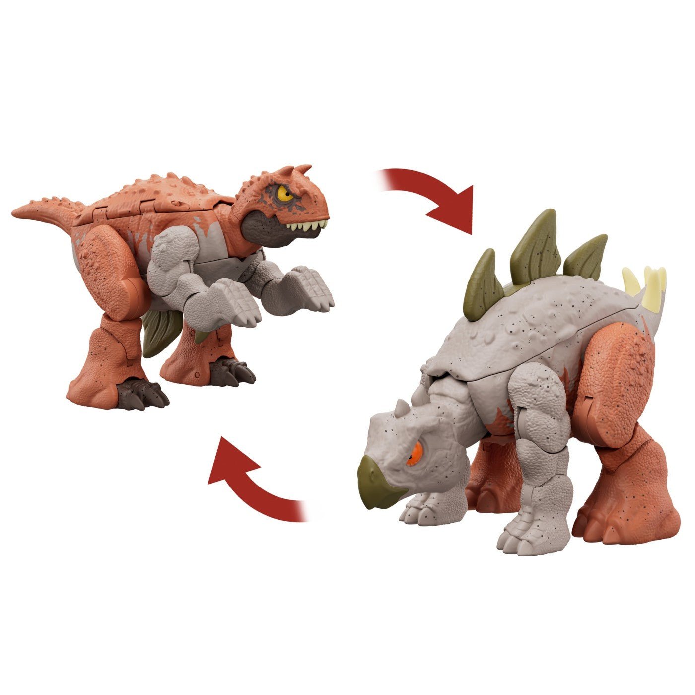 Jurassic world fierce changers double danger dinozaur transformabil carnotaurus si stegosaurus, Mattel - Publisol.ro