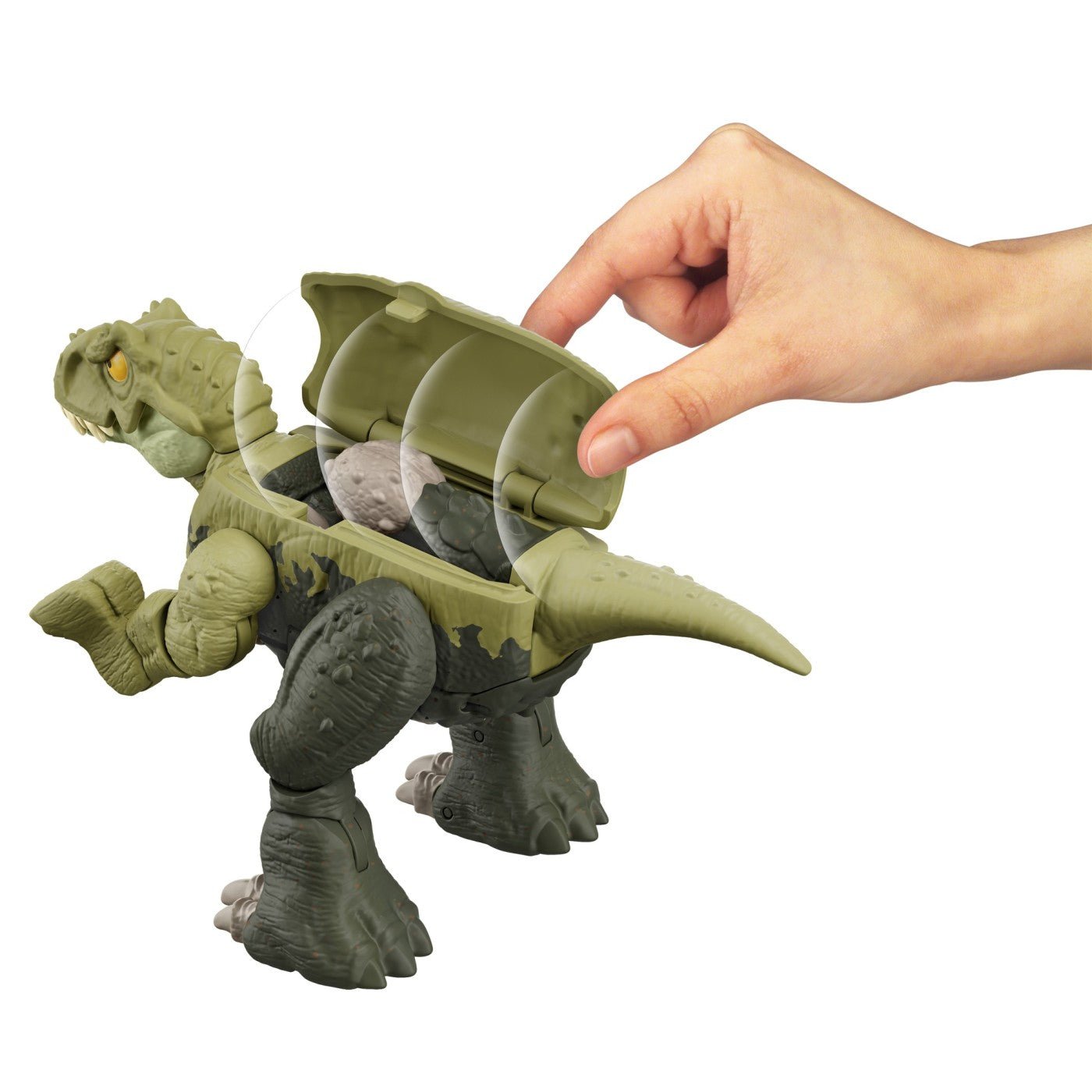 Jurassic world fierce changers double danger dinozaur transformabil tyrannosaurus rex si ankylosaurus verde, Mattel - Publisol.ro