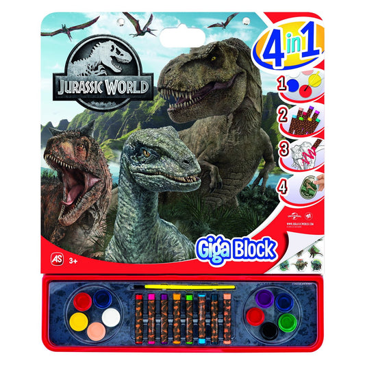 Jurassic world set pentru desen giga block 4 in 1, AS - Publisol.ro