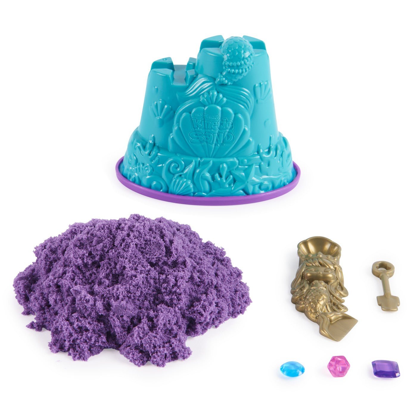Kinetic sand mermaid treasure cu sclipici, Spin Master - Publisol.ro