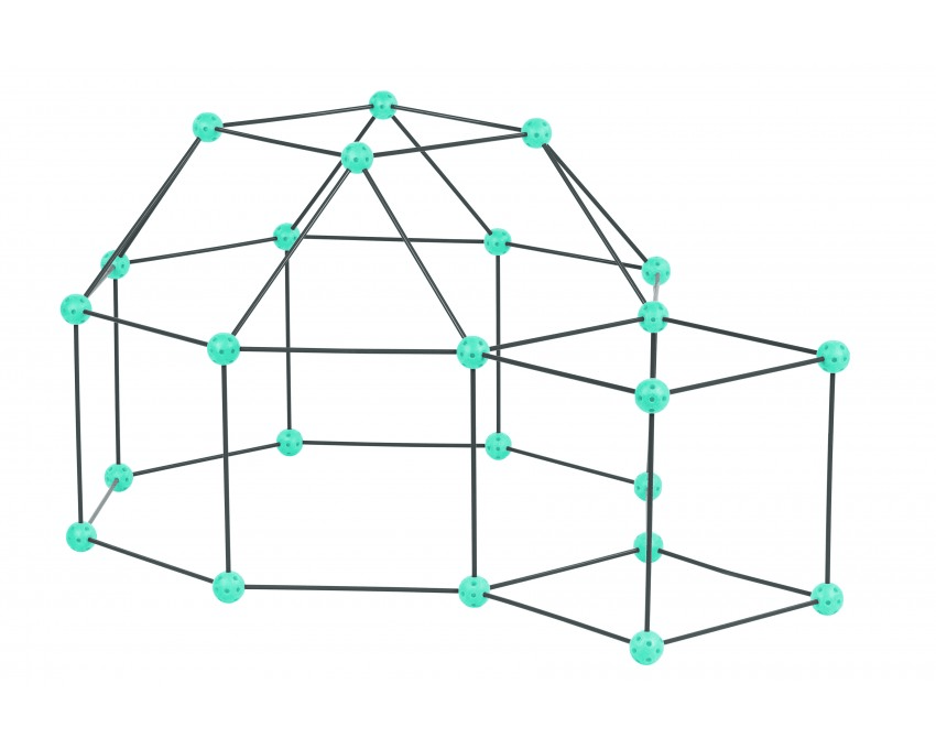 Kit constructie 3D - Cort pentru copii - gri verde - Crazy Tent - Publisol.ro