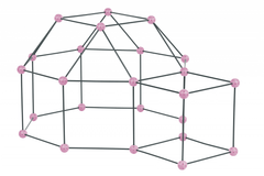 Kit constructie 3D - Cort pentru copii - roz gri - Crazy Tent - Publisol.ro