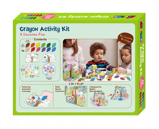 Kit de activitati cu creioane colorate - Distractie in 4 anotimpuri - Avenir