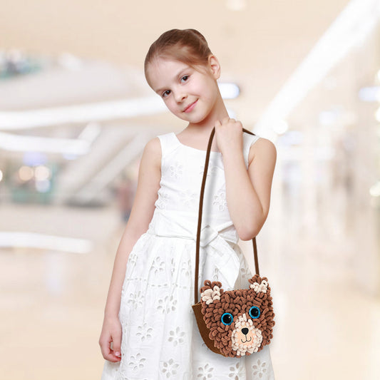Kit DIY Loopie Fun -  Prima mea geanta de plus bucle, Ursulet - Avenir