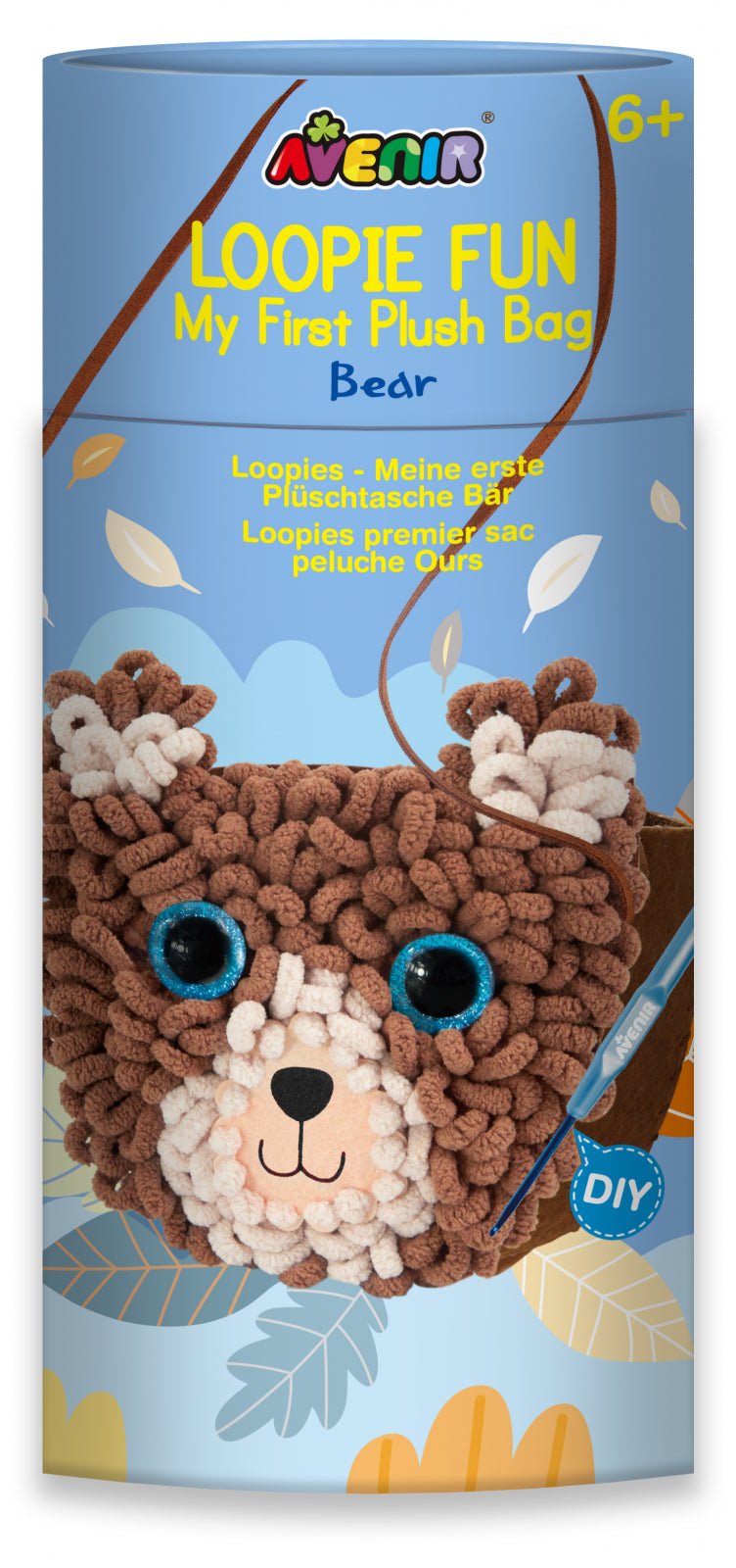 Kit DIY Loopie Fun - Prima mea geanta de plus bucle, Ursulet - Avenir - Publisol.ro