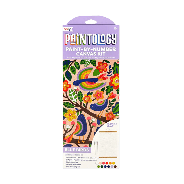 Kit panza canvas - Picteaza pe numere - Blue Birds - Ooly - Publisol.ro