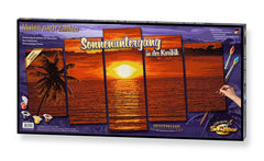 Kit pictura pe numere schipper apus in caraibe, 5 tablouri, Simba - Publisol.ro