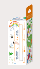 Kit rola de desenat - 2 m, include stickere si 4 creioane colorate cerate, Safari - Haku Yoka - Avenir - Publisol.ro