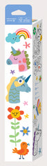 Kit rola de desenat 3 m si 12 creioane colorate cerate, Haku Yoka - Unicorni - Avenir
