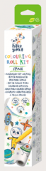Kit rola de desenat autoadeziva - 3 m si 12 creioane colorate cerate, Spatiu - Haku Yoka - Avenir - Publisol.ro