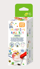 Kit rola de desenat Uneste punctele - 2 m, include 4 creioane colorate cerate, Vehicule - Haku Yoka - Avenir - Publisol.ro