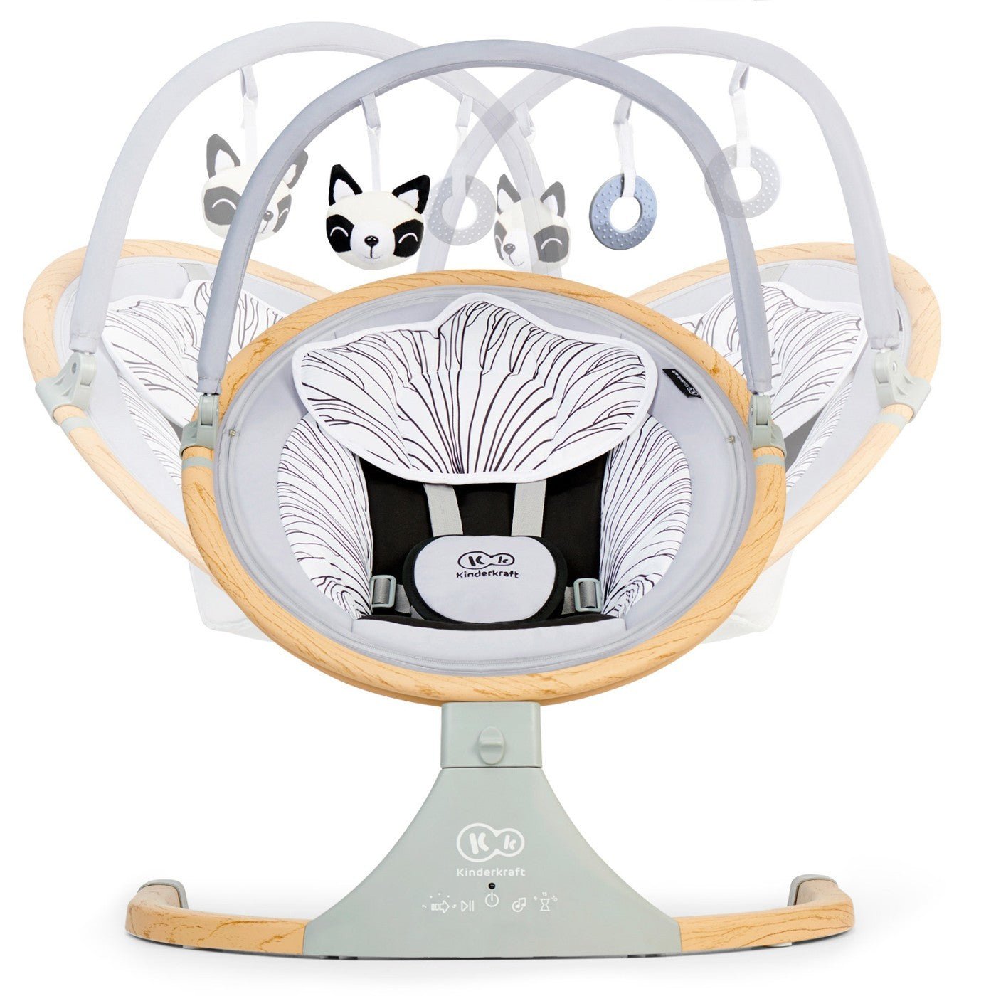 Leagan electric 2 in 1 Kinderkraft lumi, grey - Publisol.ro
