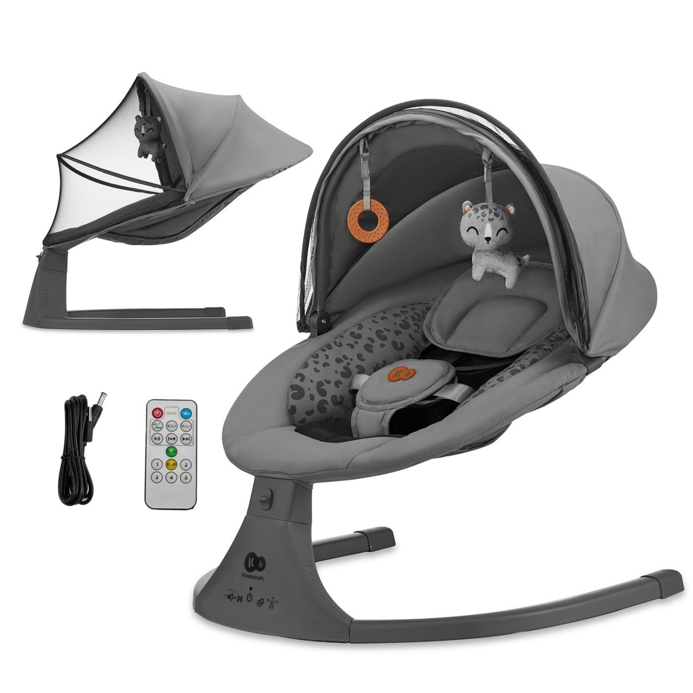 Leagan electric Kinderkraft lumi 2, dark grey - Publisol.ro