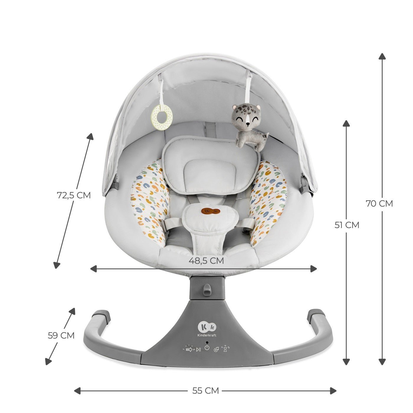 Leagan electric Kinderkraft lumi 2, light grey - Publisol.ro