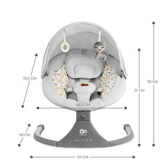 Leagan electric Kinderkraft lumi 2, light grey - Publisol.ro