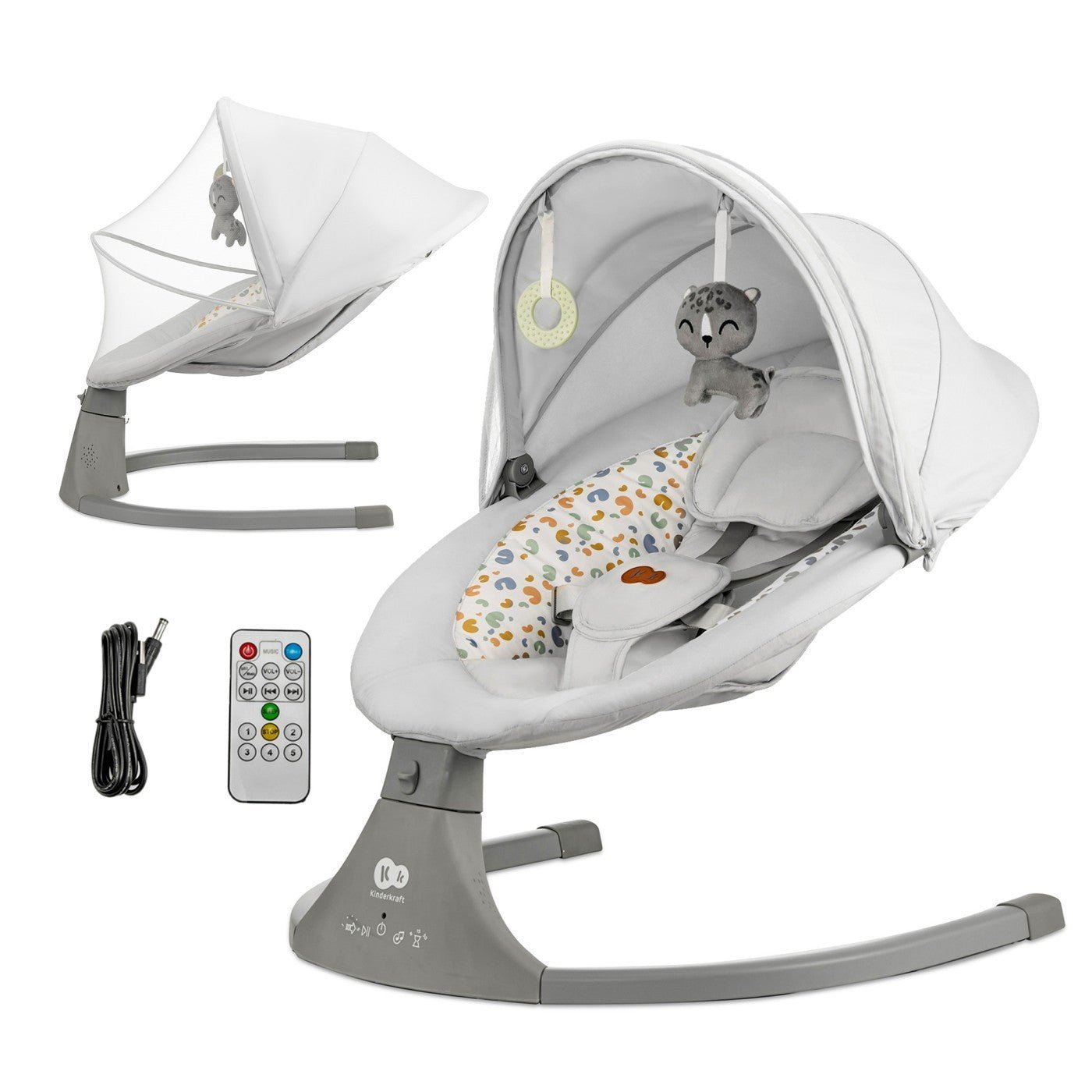Leagan electric Kinderkraft lumi 2, light grey - Publisol.ro