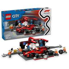 Lego city boxa si mecanici f1 cu masina ferrari 60443, LEGO - Publisol.ro