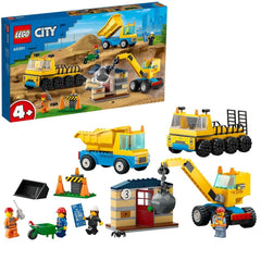 Lego city camioane de constructie si macara cu bila pentru demolari 60391, LEGO - Publisol.ro
