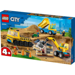 Lego city camioane de constructie si macara cu bila pentru demolari 60391, LEGO - Publisol.ro