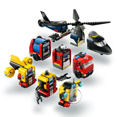 Lego city elicopter, camion de pompieri si submarin remixate 60462, LEGO - Publisol.ro