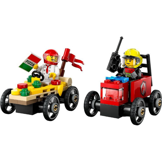 Lego city pachet de curse furgoneta de pizza vs. camion de pompieri 60458, LEGO - Publisol.ro