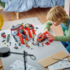 Lego city statie si camion de pompieri 60414, LEGO - Publisol.ro