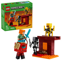 Lego Minecraft batalie deasupra lavei în nether 21266 - Publisol.ro