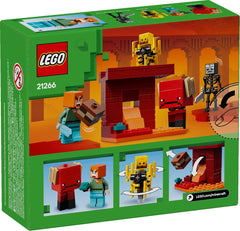 Lego Minecraft batalie deasupra lavei în nether 21266 - Publisol.ro