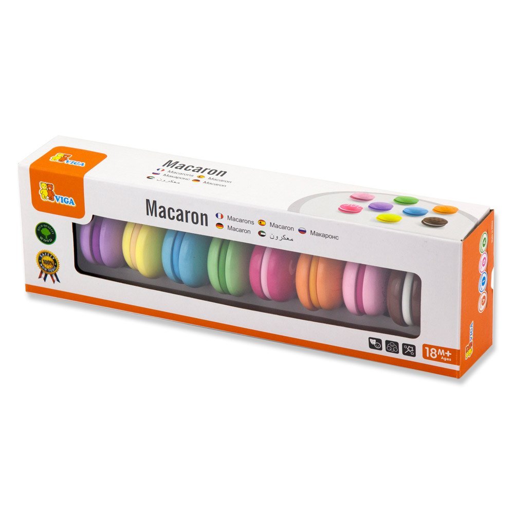 Macarons din lemn, set 8 bucati, Viga Toys - Publisol.ro