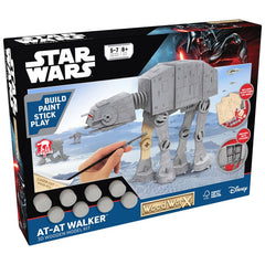 Macheta de asamblat, Wood WorX - Star Wars - AT - AT Walker, cu 90+ piese din lemn + vopsea, pensula si adeziv inclus - Publisol.ro