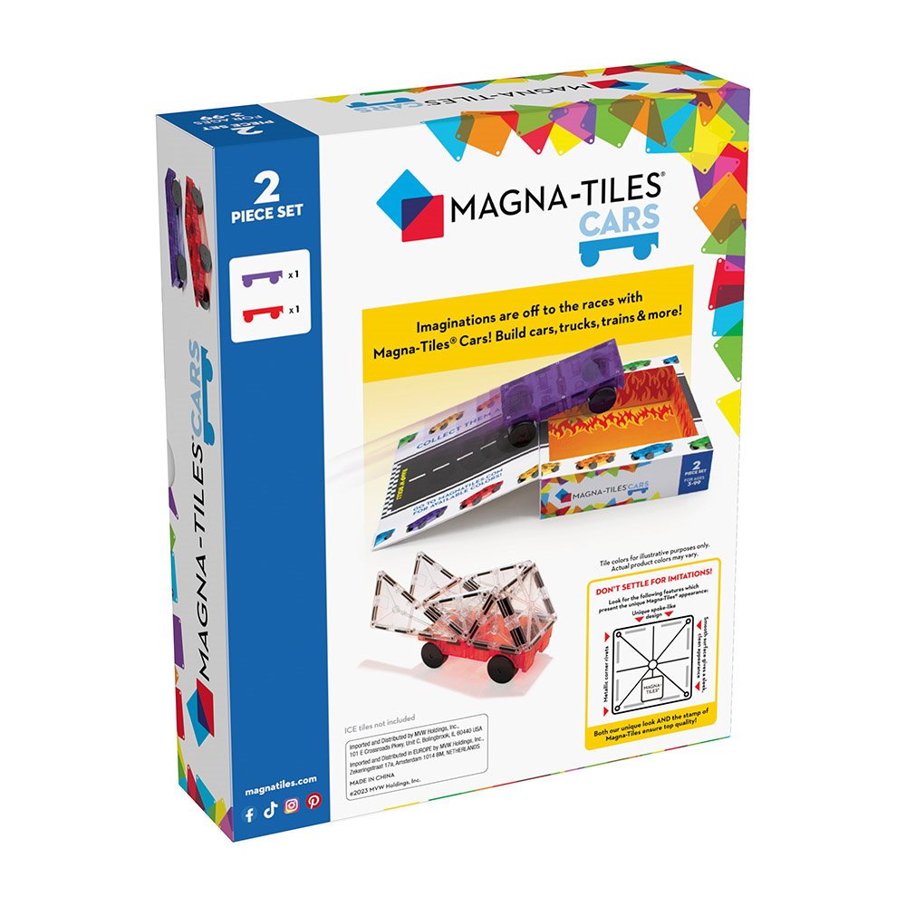 MAGNA - TILES Extensie, 2 masinute Mov si Rosu - Publisol.ro