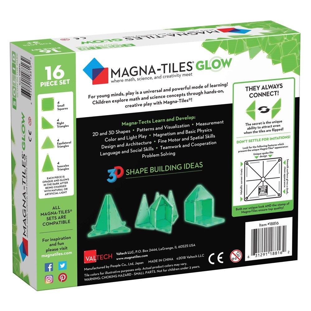 MAGNA - TILES Glow, set magnetic fosforescent - Publisol.ro