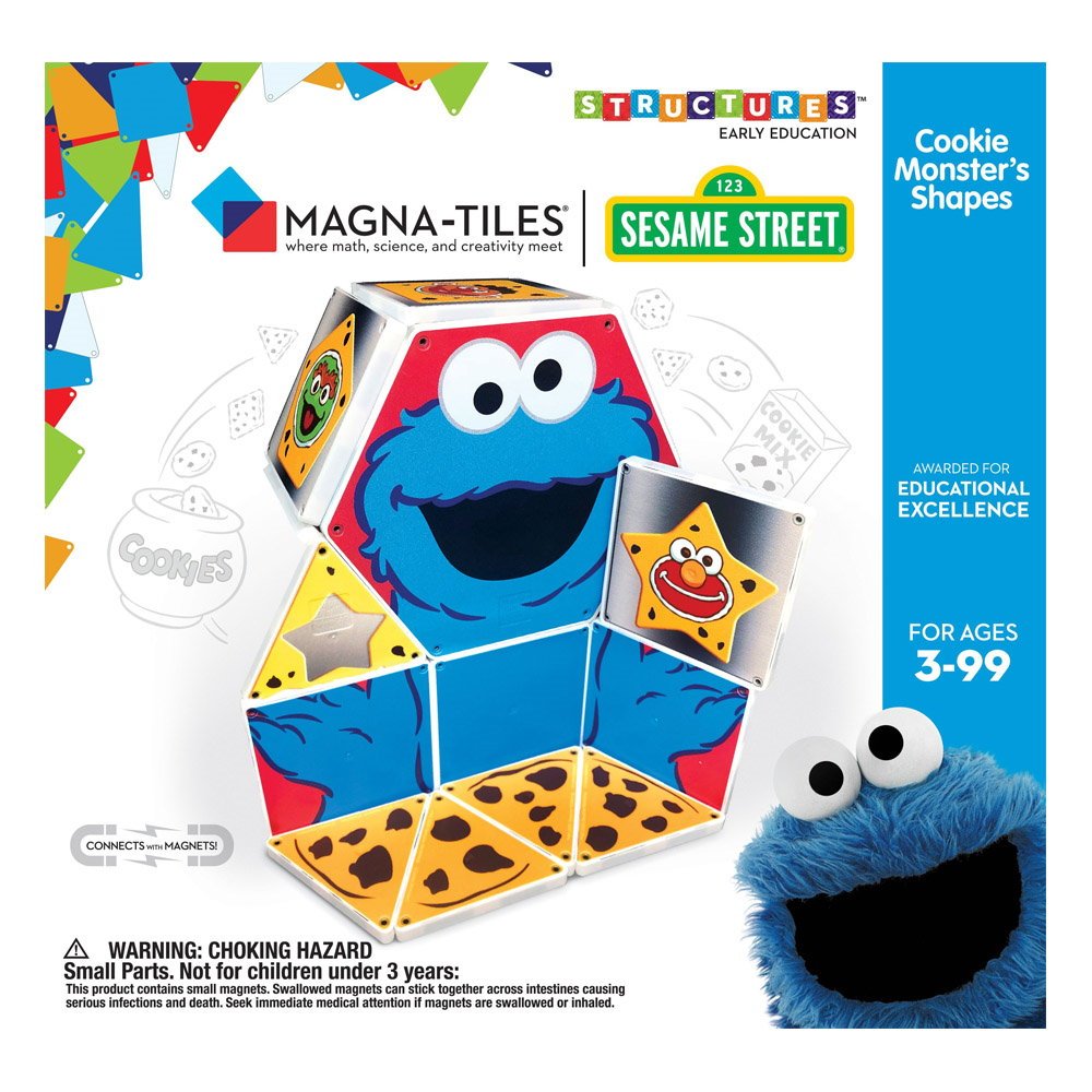 Magna - Tiles Structures, Cookie Monster, Invata formele, CreateOn - Publisol.ro