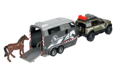 Majorette land rover cu remorca pentru cai , Simba - Publisol.ro