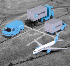 Majorette set 4 vehicule metalice de transport maersk , Simba - Publisol.ro
