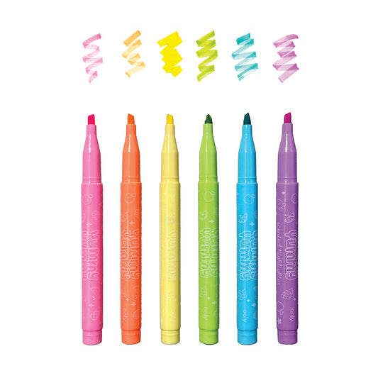 Markere parfumate Yummy Yummy cu varf flexibil - Set de 6 - Ooly