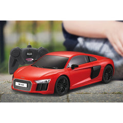 Masina cu telecomanda audi r8 rosu cu scara 1 la 24, Rastar - Publisol.ro