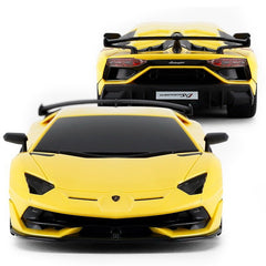 Masina cu telecomanda lamborghini aventador svj galben cu scara 1 la 24, Rastar - Publisol.ro