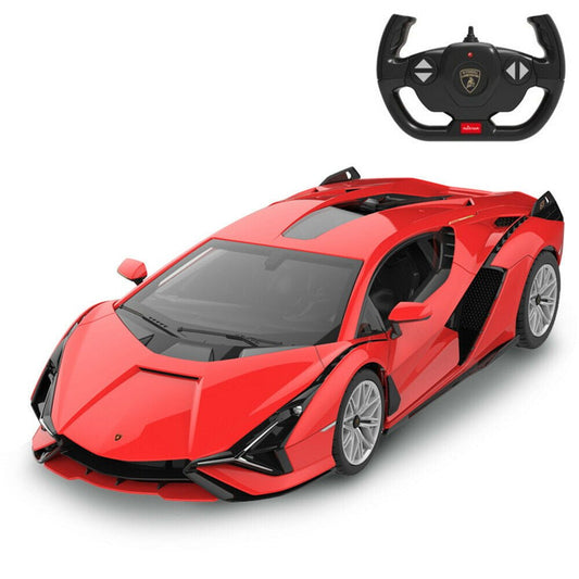 Masina cu telecomanda Lamborghini sian rosu cu scara 1 la 14 - Publisol.ro