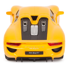 Masina cu telecomanda porsche 918 spyder galben cu scara 1 la 24, Rastar - Publisol.ro