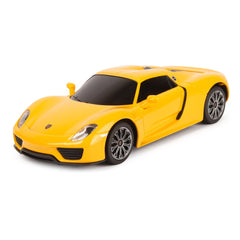 Masina cu telecomanda porsche 918 spyder galben cu scara 1 la 24, Rastar - Publisol.ro