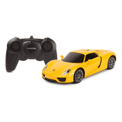 Masina cu telecomanda porsche 918 spyder galben cu scara 1 la 24, Rastar - Publisol.ro