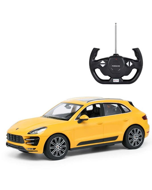 Masina cu telecomanda Porsche Macan turbo galbena scara 1 la 14 - Publisol.ro