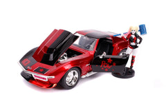 Masinuta din metal harley quinn 1969 chevy corvette scara 1:24, Simba - Publisol.ro