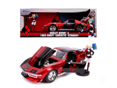 Masinuta din metal harley quinn 1969 chevy corvette scara 1:24, Simba - Publisol.ro