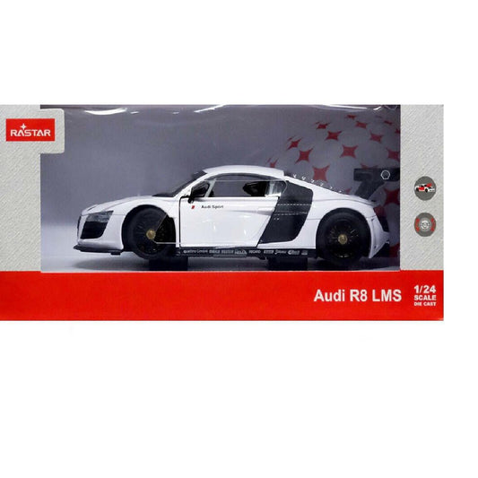 Masinuta metalica audi r8 alb scara 1 la 24, Rastar - Publisol.ro